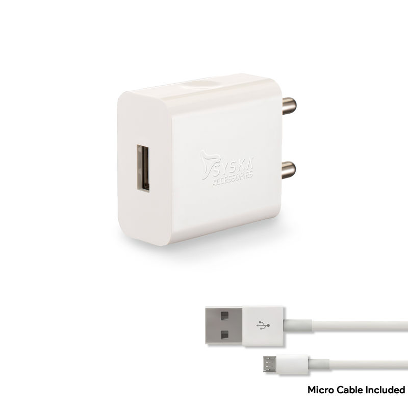 Syska Accessories Wc 2a Charger With Single Port For Fast Charging white