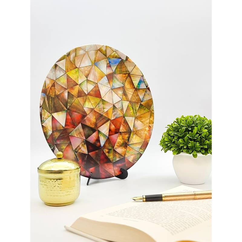 KOLOROBIA Nacre Mother Of Pearl Inspired Home Dcor Wall Plate 8 Inch