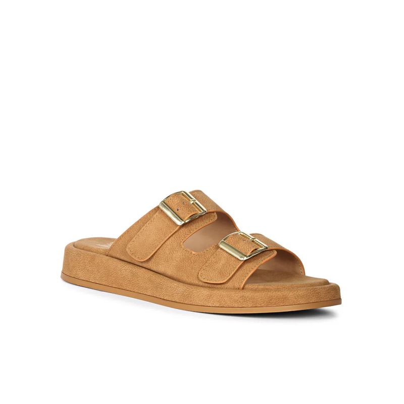 Viviblu Tan Nubuck Leather Double Buckle Sandals (EURO 36)