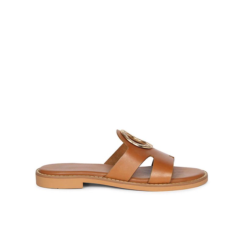 Viviblu Tan Crust Leather Flats (EURO 36)