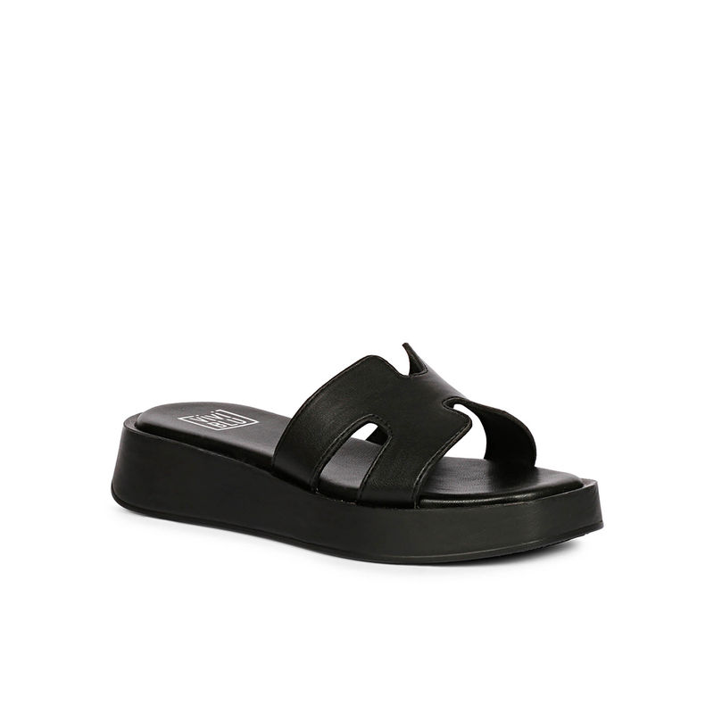 Viviblu Black Leather Platform Sandals (EURO 37)