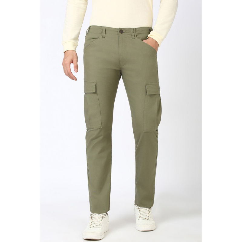 Peter England Men Olive Regular Fit Cargo Pant (30)