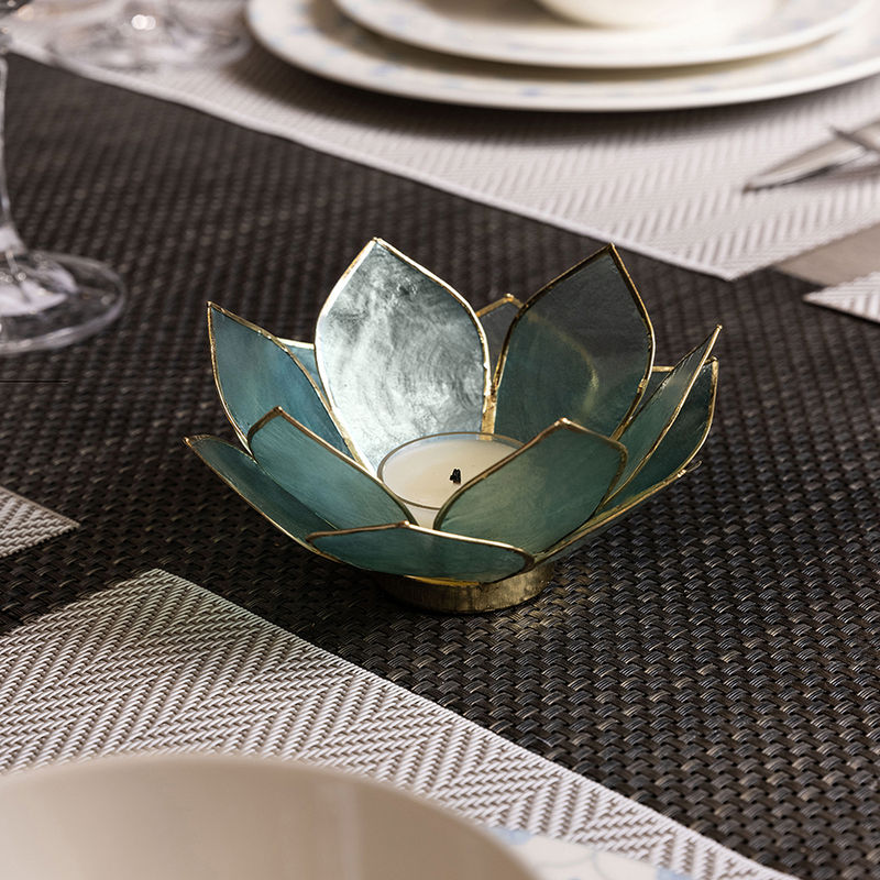 Pure Home + Living Blue Capiz Lotus Tea Light Holder 12 Shells (1) Buy Pure Home + Living