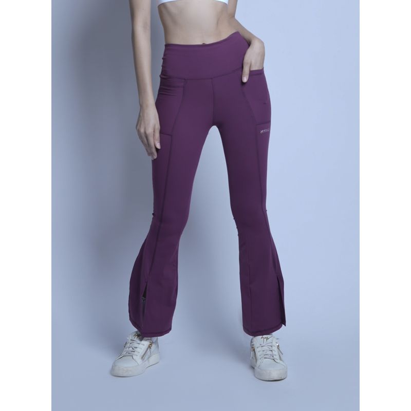 Buy Myriad Essentials Bootcut Purple Trackpant Online
