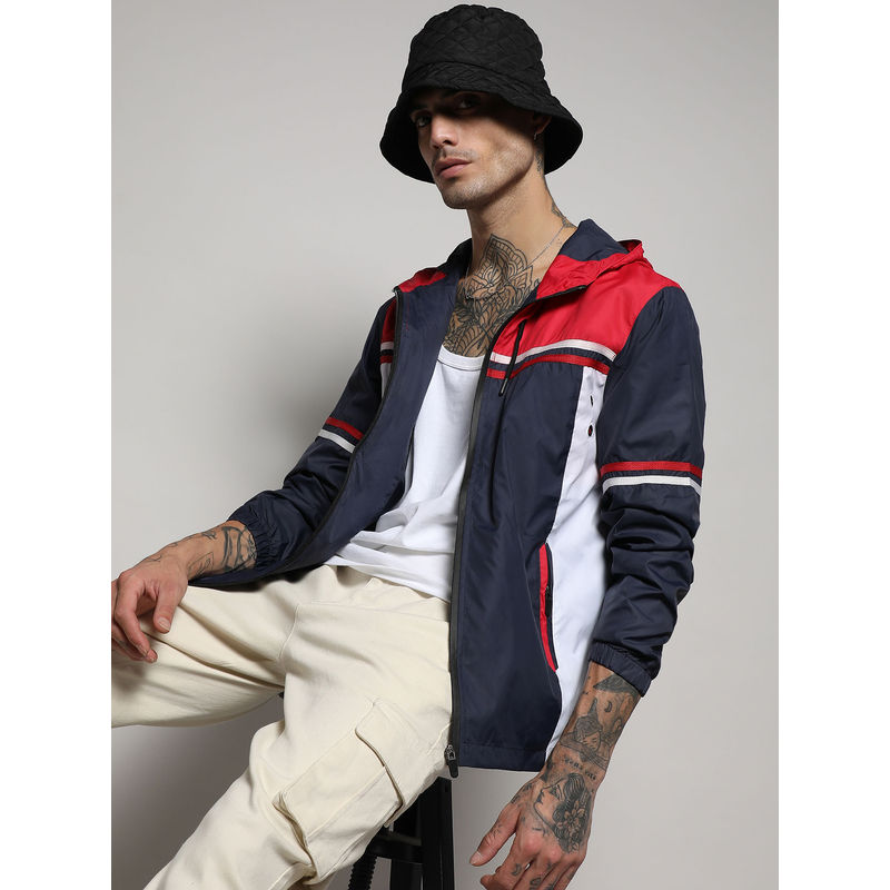 Campus Sutra Men's Multicolour Zip-Front Jacket With Insert Pocket (S)