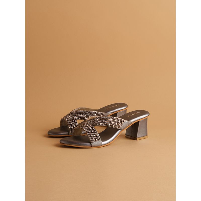 Eridani Embellished Gunmetal Roisin Heels (UK 6)