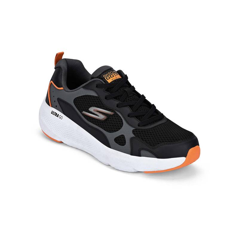 SKECHERS Men Go Run Elevate Black Lace Up Running Shoes (US 8)