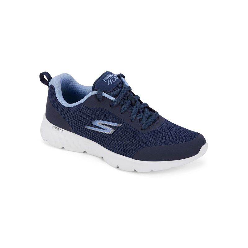 SKECHERS Women's Go Run 400 Light Navy Blue Lace Up Running Shoes (US 6)