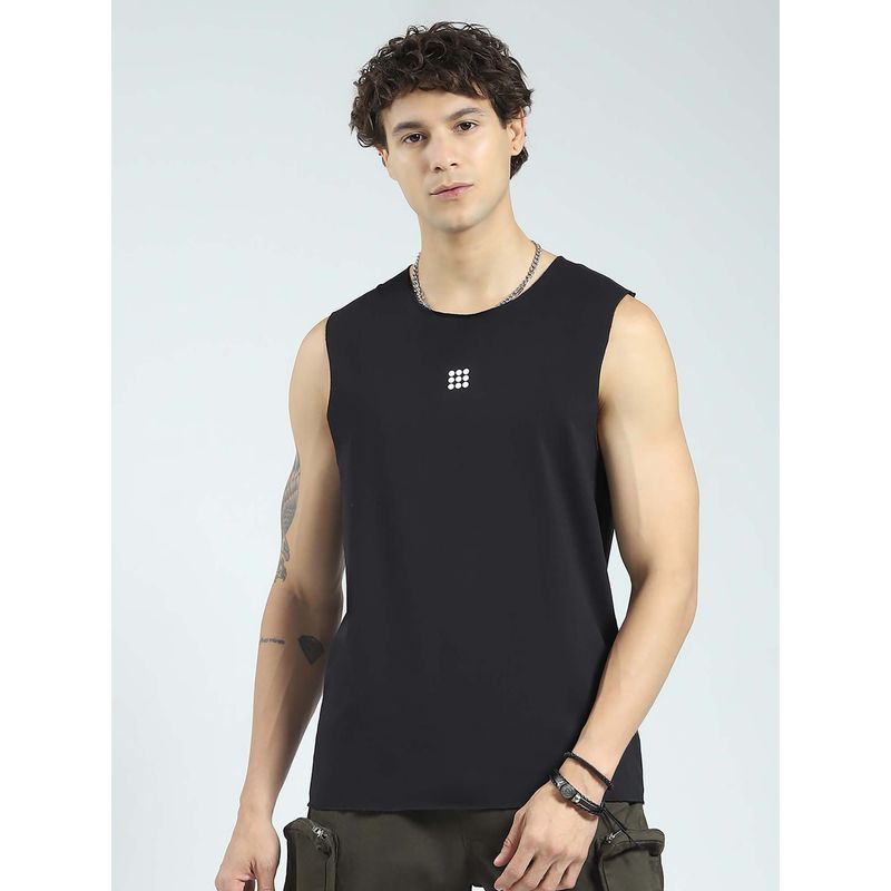 Rock.it Black Solid Round Neck T-Shirt (2XL)