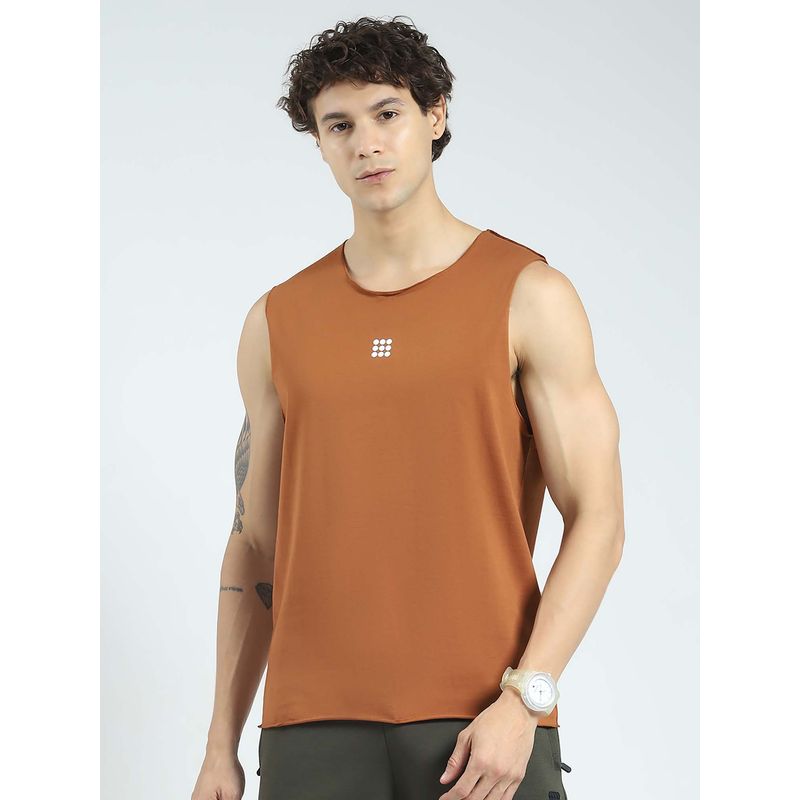 Rock.it Rust Solid Round Neck T-Shirt (2XL)