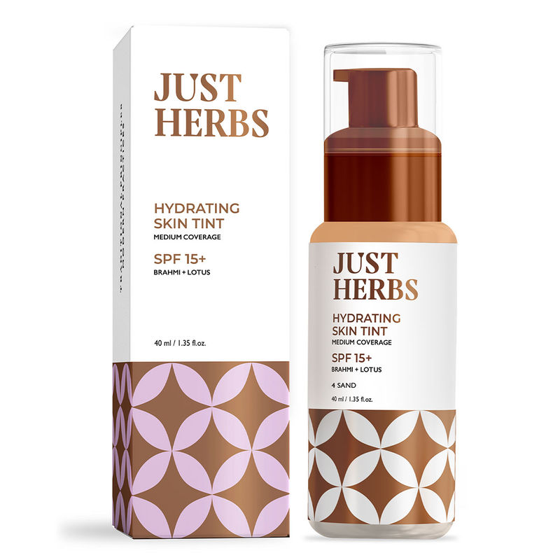 Just Herbs Natural BB Cream Skin Tint Foundation With SPF 15+ For Medium Coverage - Sand