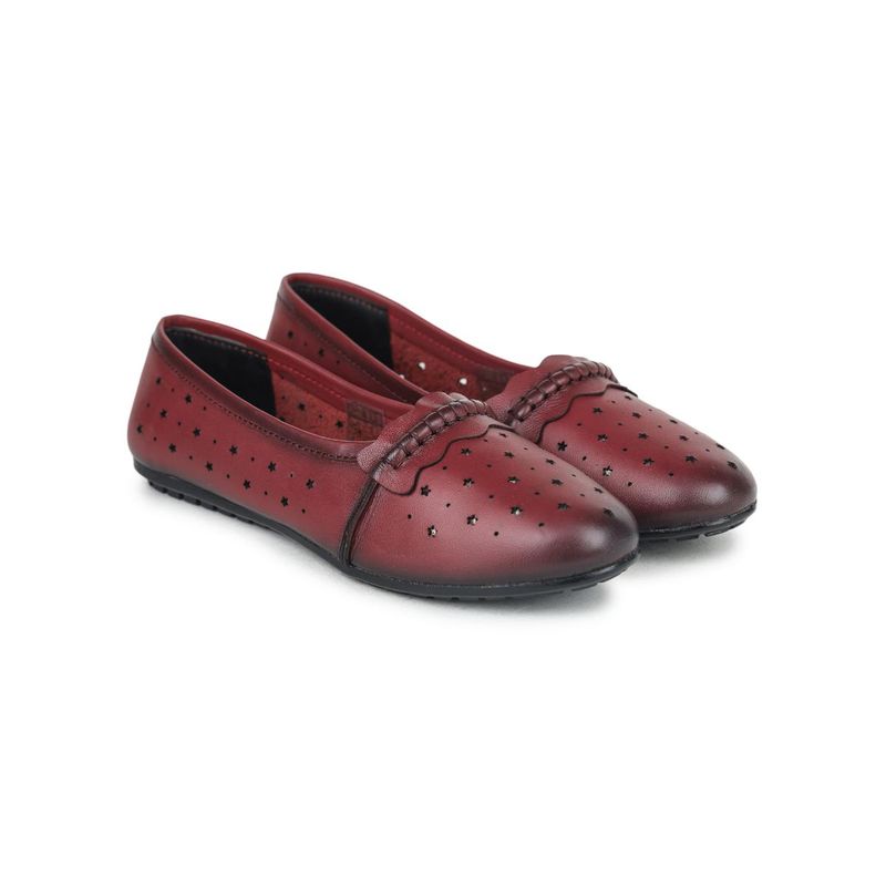 Zoom Shoes Women Red Genuine Leather Ballerinas (UK 2)
