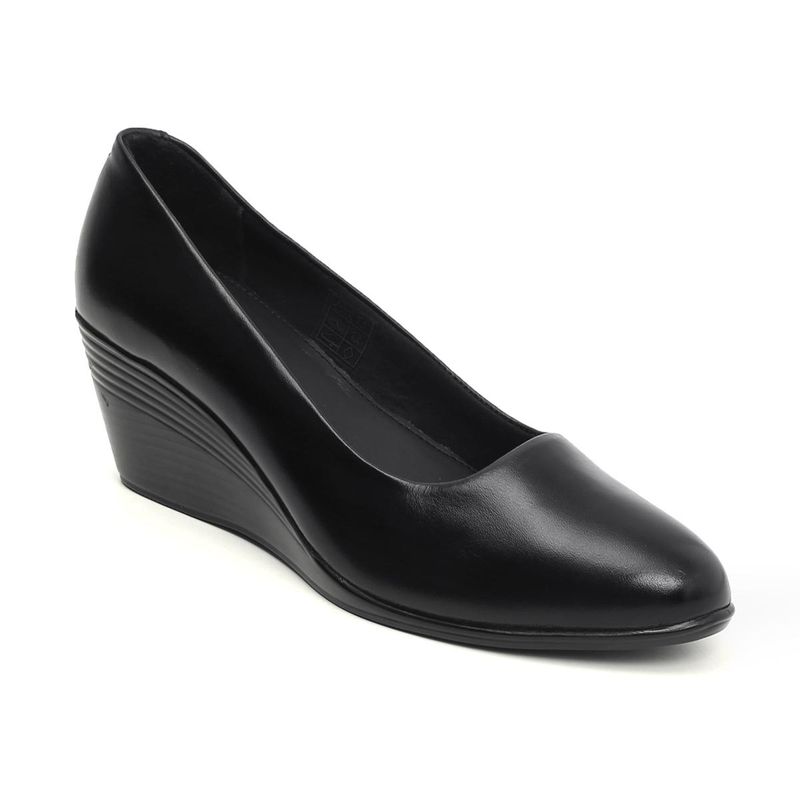 Zoom Shoes Womens Black Genuine Leather Pumps (UK 2)