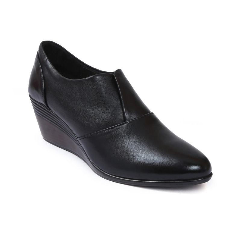 Zoom Shoes Womens Black Genuine Leather Pumps (UK 4)