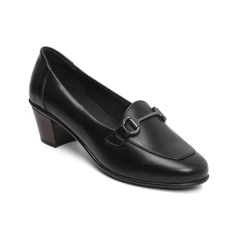Zoom Shoes Womens Black Genuine Leather Loafers (UK 8)