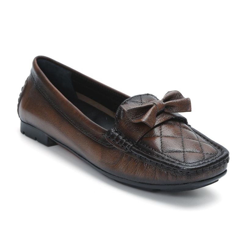 Zoom Shoes Women Brown Genuine Leather Loafers (UK 2)