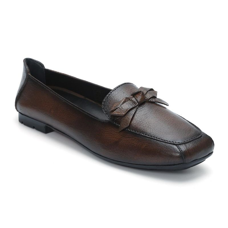 Zoom Shoes Women Brown Genuine Leather Loafers (UK 2)