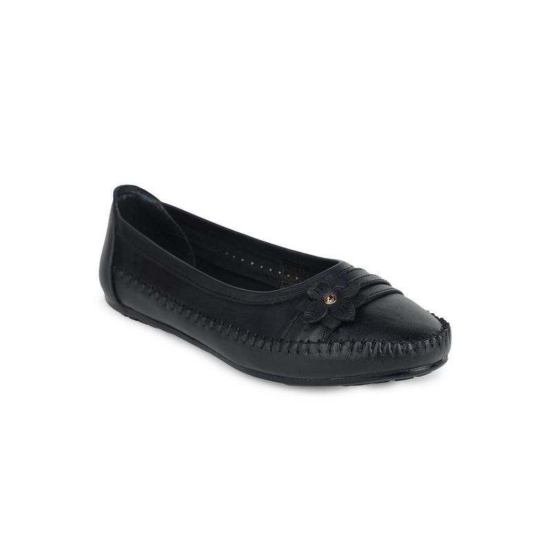 Zoom Shoes Women Black Genuine Leather Ballerinas (UK 4)