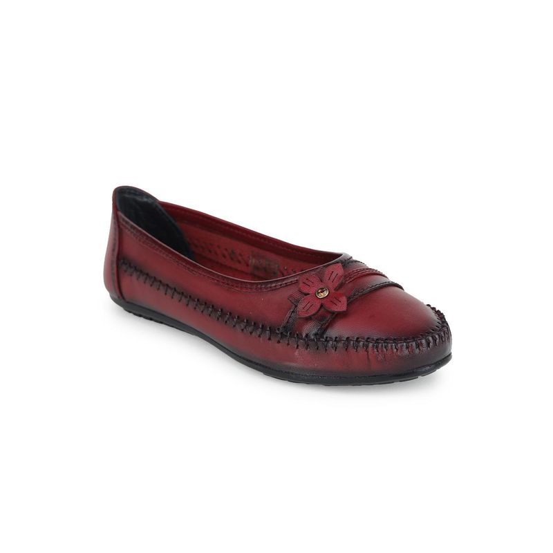Zoom Shoes Women Red Genuine Leather Ballerinas (UK 3)