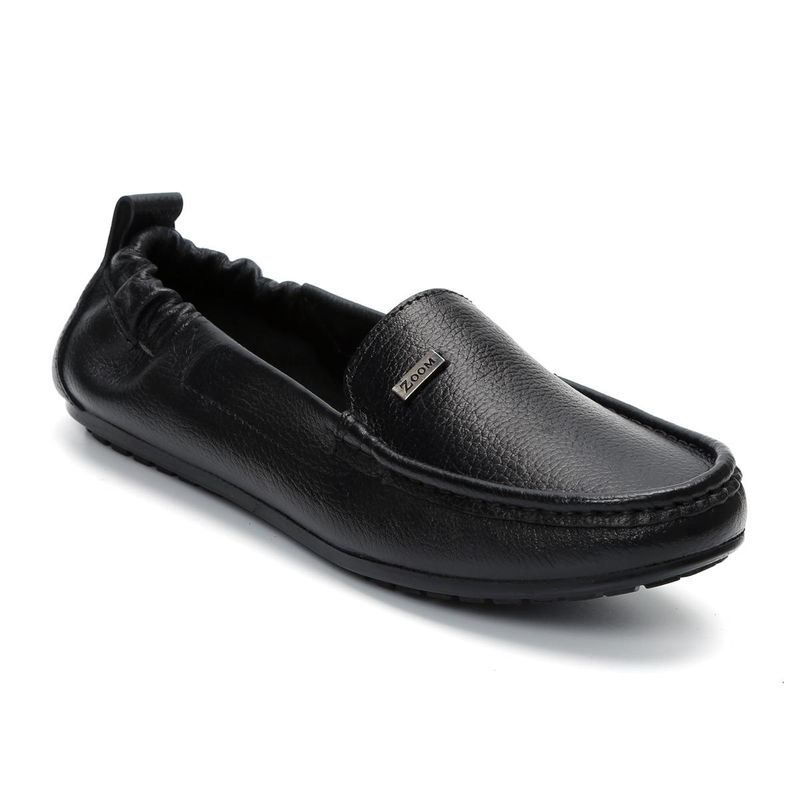 Zoom Shoes Women Black Genuine Leather Loafers (UK 3)