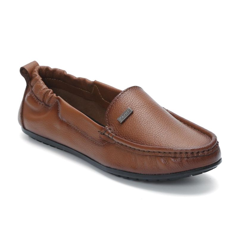 Zoom Shoes Women Tan Genuine Leather Loafers (UK 2)