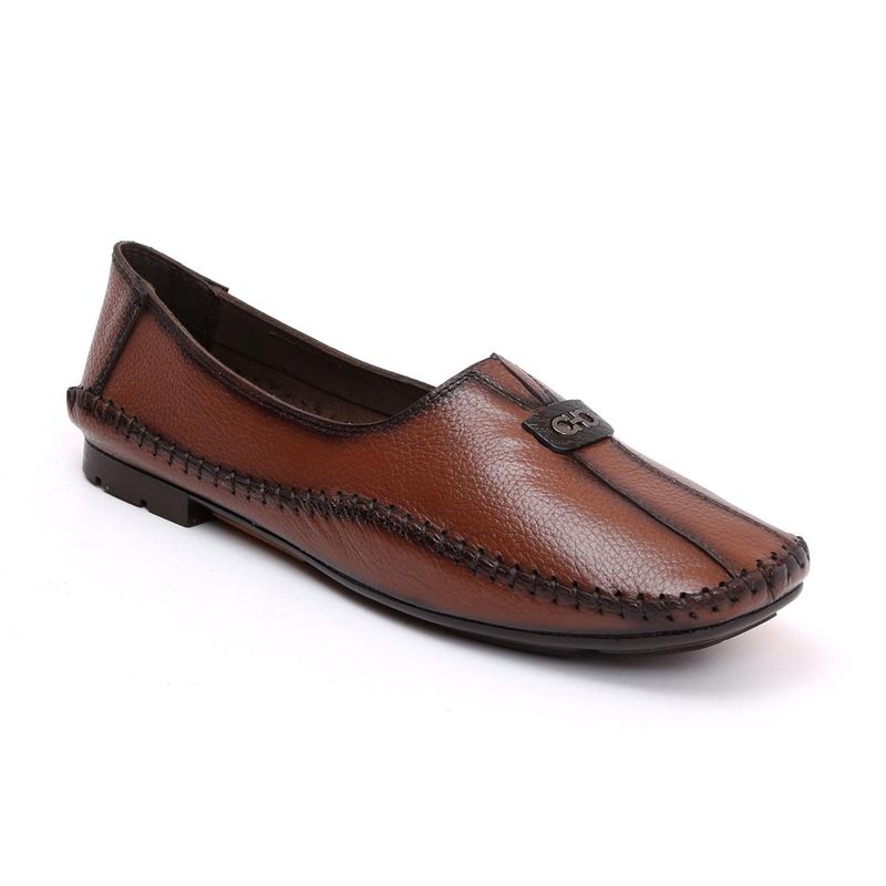 Zoom Shoes Women Brown Genuine Leather Loafers (UK 2)
