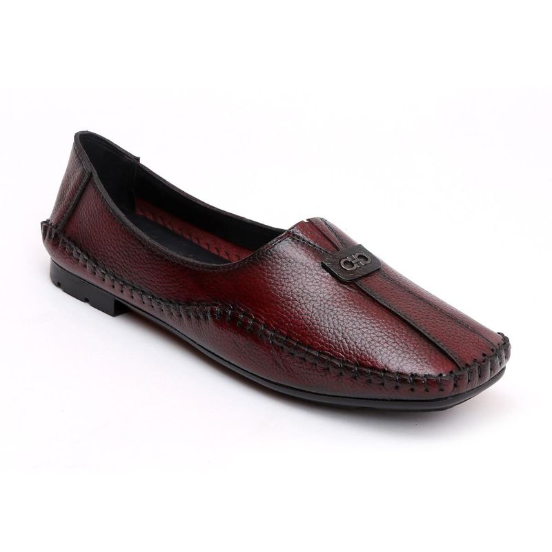 Zoom Shoes Women Red Genuine Leather Loafers (UK 2)