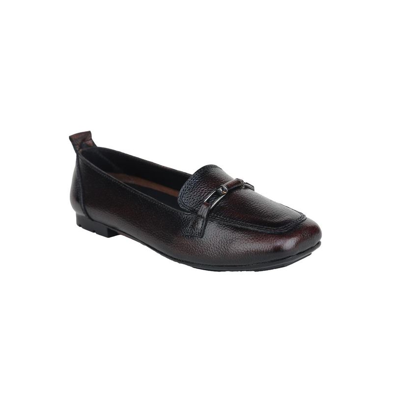 Zoom Shoes Women Brown Genuine Leather Loafers (UK 3)