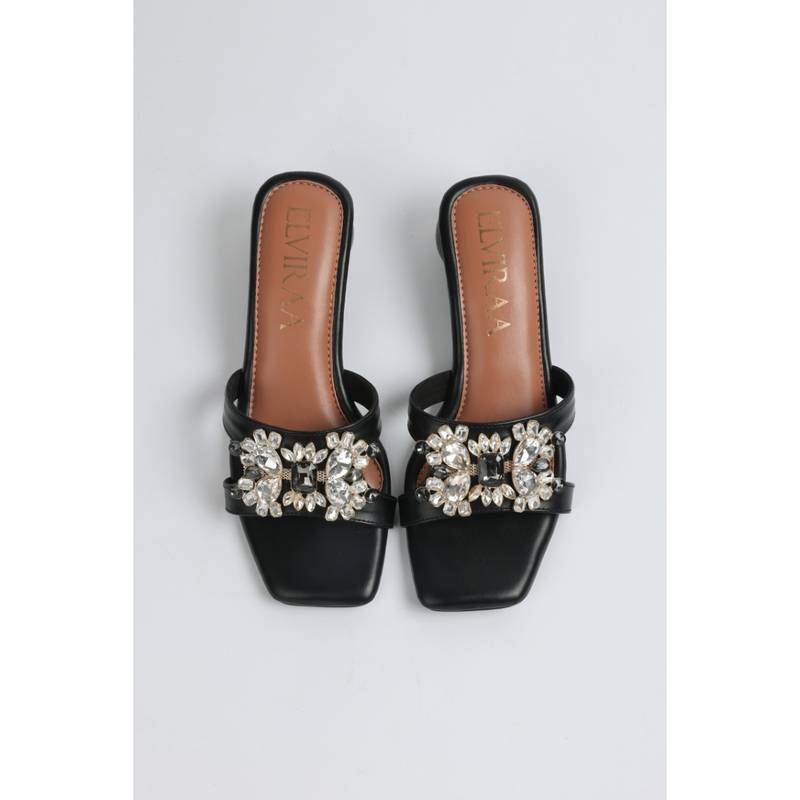 ELVIRAA Stone Embellished Heel Black (EURO 35)