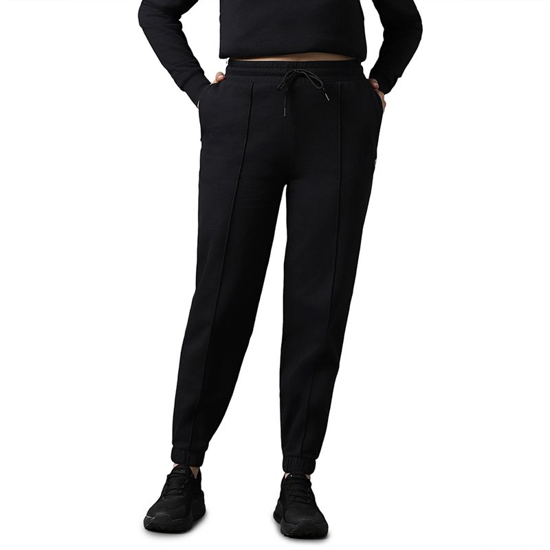 Amante Solid Mid Rise Essential Fleece Joggers (L)