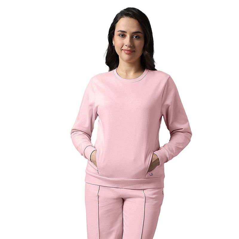 Amante Solid Full Sleeve Round Neck Essential Fleece Sweatshirt (2XL)