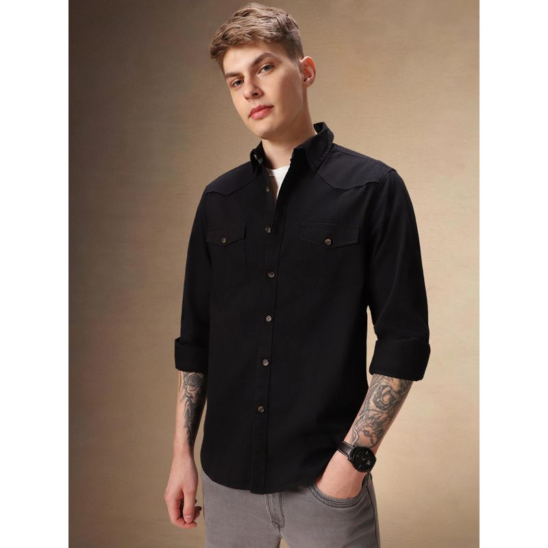 Dennis Lingo Relaxed Fit Full Sleeves Spread Collar Solid Men Shirt (XL)