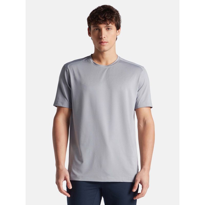 Jockey MV37 Men Recycled Microfiber Elastane Active Wear T-shirt- Grey (S)