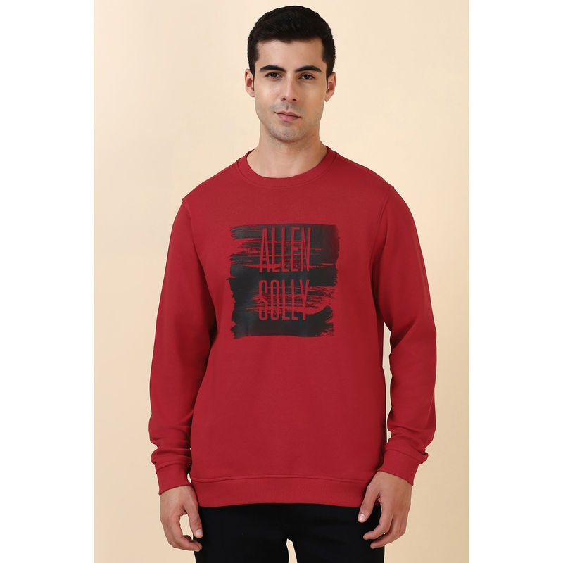 Allen Solly Red Printed Regular Fit Sweatshirt (L)