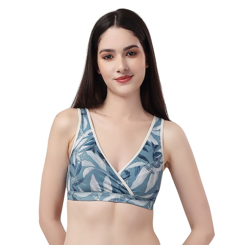 SOIE Non Padded Non Wired Lounge Bra with Removable Cups-Multi-Color (M)