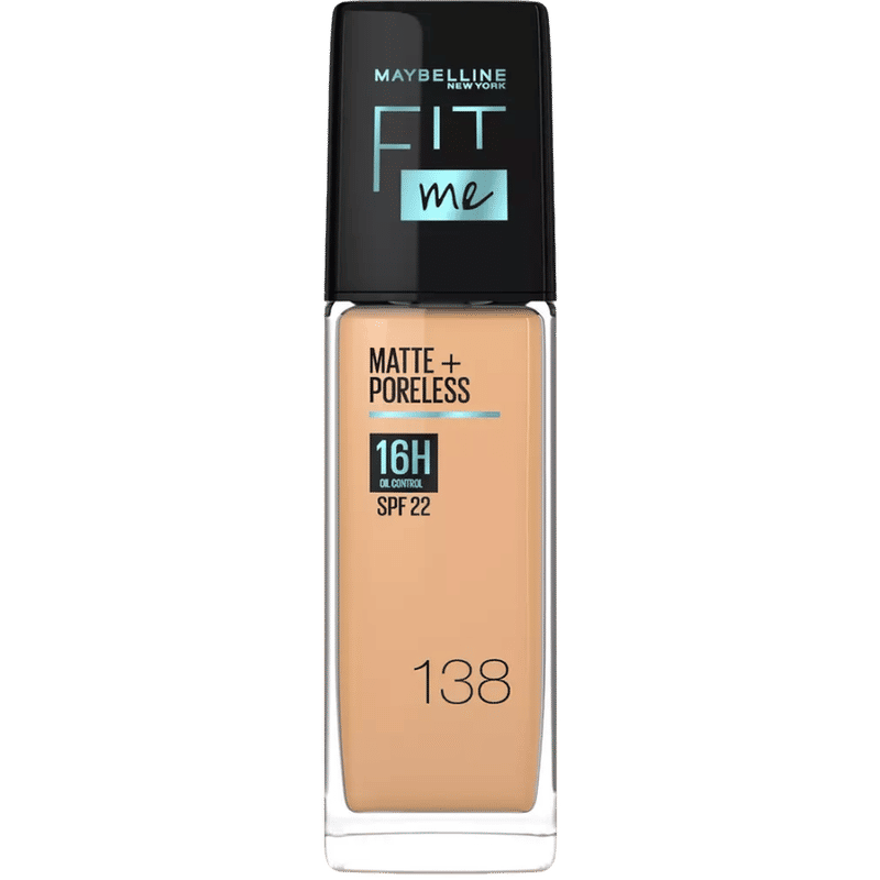 Maybelline New York Fit Me Matte & Poreless Foundation 16H Oil Control with SPF 22-138