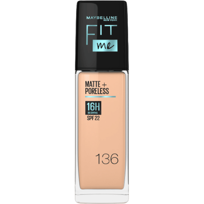 Maybelline New York Fit Me Matte & Poreless Foundation 16H Oil Control with SPF 22-136