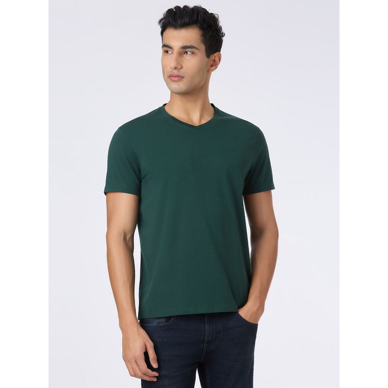 Pepe Jeans Green Solid T-Shirt (M)