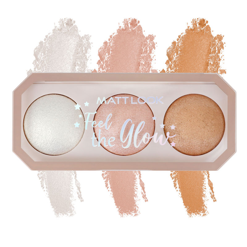 Matt look Feel The Glow Baked Shimmer Highlighter Trio Palette