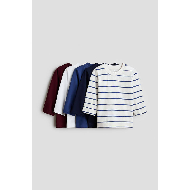 H&M Boys Multi-Color 5-Pack Cotton T-Shirts (2-4 Months)