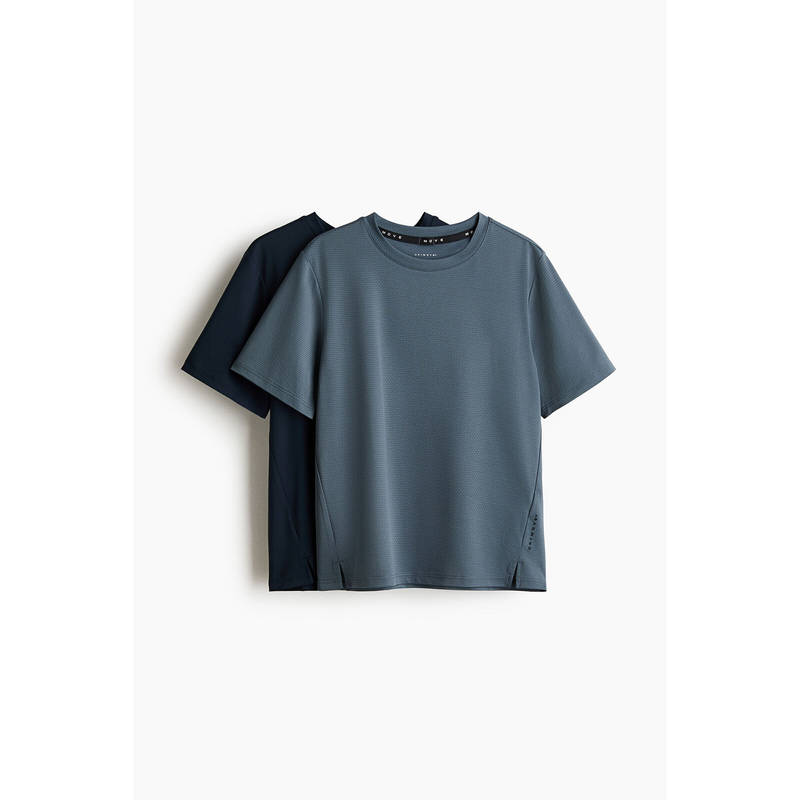 H&M Boys Multi-Color 2-Pack Sports T-Shirts with Drymove (4-6 Years)