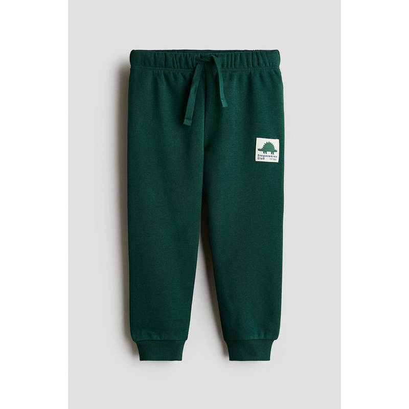 H&M Boys Green Brushed-Inside Joggers (1.5-2 Years)