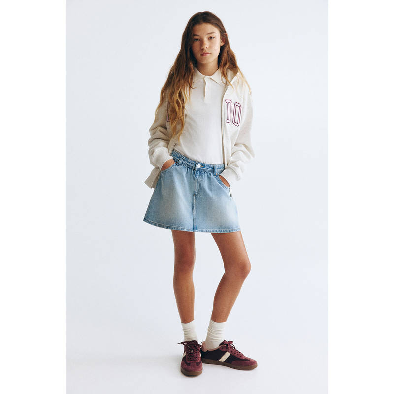 H&M Girls Blue Cotton Denim Skirt (9-10 Years)