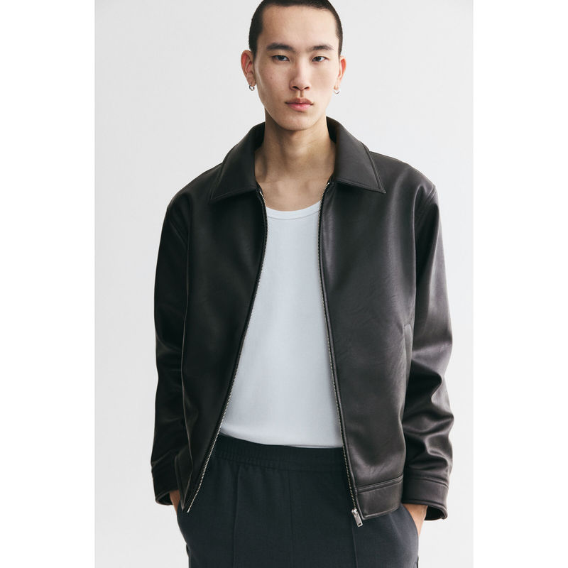 H&M Men Black Collared jacket (S)