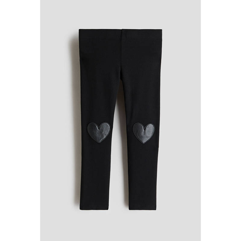 H&M Girls Black Cotton Leggings (1.5-2 Years)