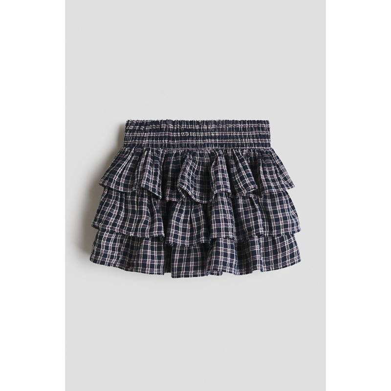 H&M Girls Navy Blue Tiered Cotton Skirt (2-4 Years)