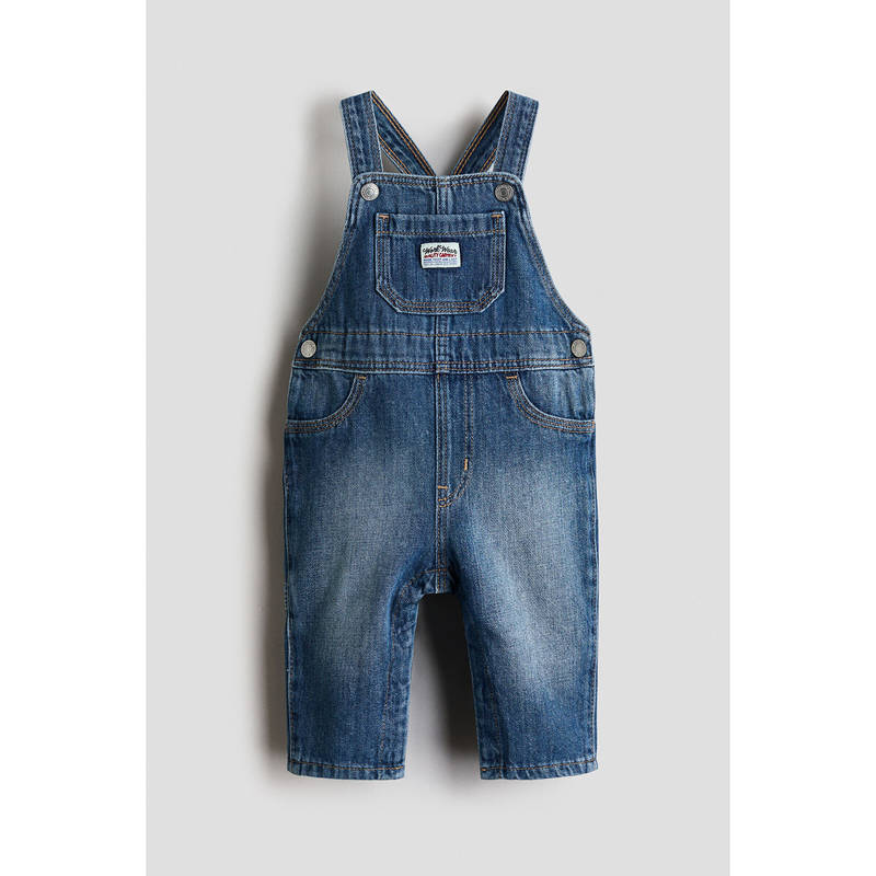 H&M Boys Blue Denim Dungarees (1.5-2 Years)
