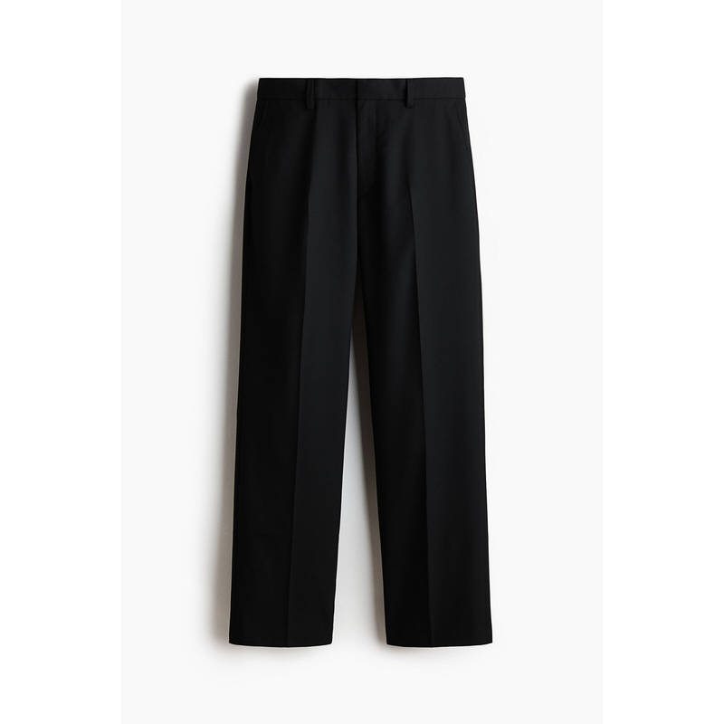 H&M Men Black Regular Fit Tailored Trousers (32)