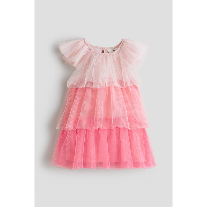 H&M Girls Pink Tiered tulle dress (6-8 Years)