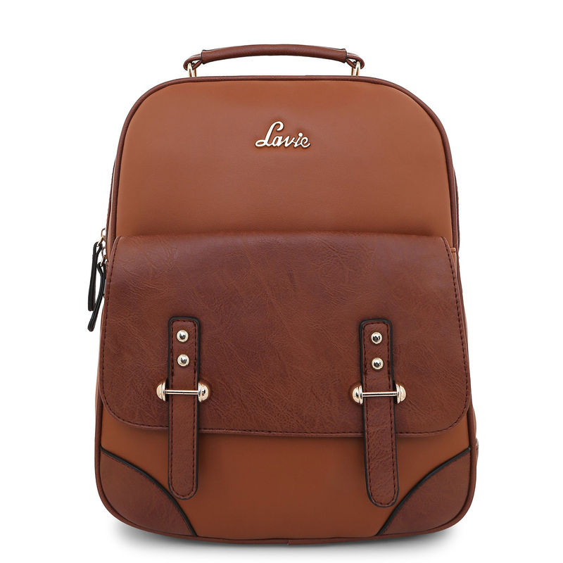 Buy Lavie Brown Polyurethane Rupi Backpack Online